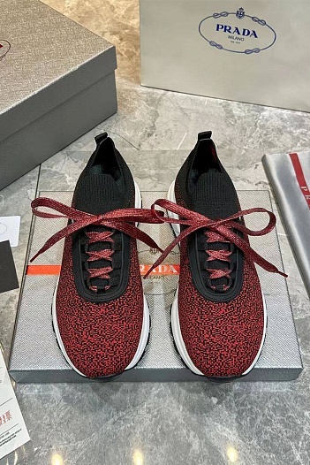 Мужские текстильные кроссовки Prada   