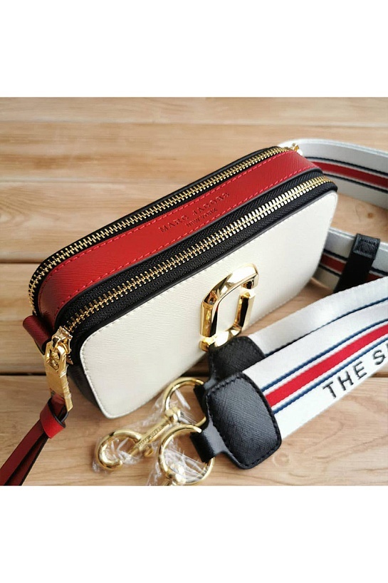 Кожаная сумка Marc Jacobs The Snapshot Coconut Multi 19x11 см