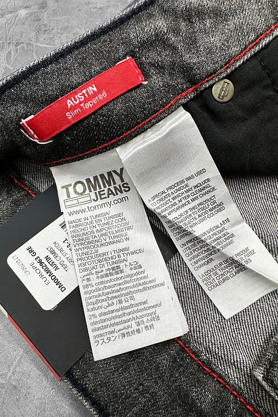 Мужские тёмно-серые джинсы Tommy Hilfiger Austin Slim Tapered