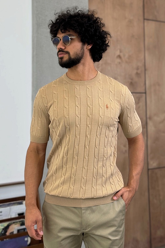 Мужская бежевая футболка Роlо Ralрh Lаurеn