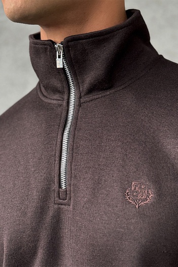 Утеплённая кофта Loro Piana zip-neck - Brown   