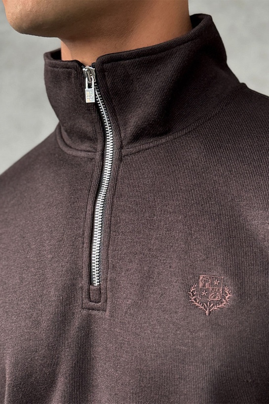 Утеплённая кофта Loro Piana zip-neck - Brown