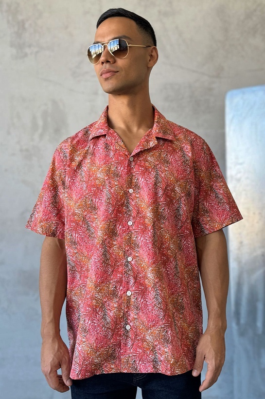 Мужская красная рубашка Dolce & Gabbana floral-print