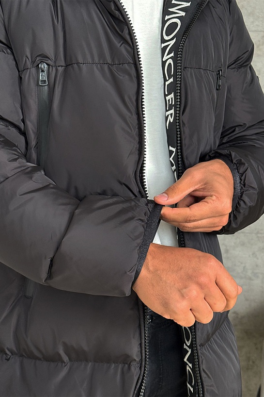 Мужская чёрная парка Moncler Templon