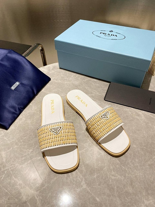 Женские шлёпанцы Prada Premium - White