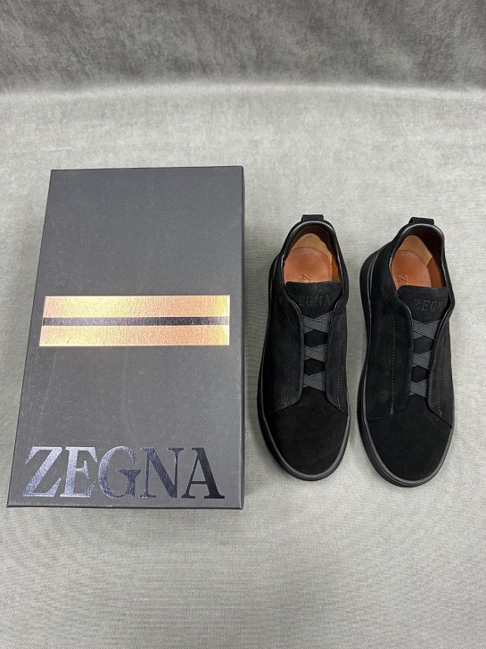 Мужские кроссовки Ermenegildo Zegna Triple Stitch - Black