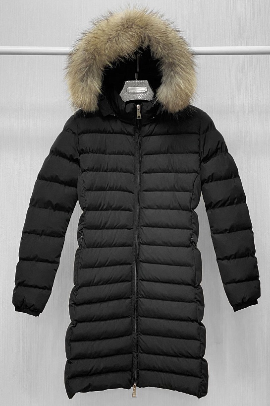 Женская брендовая парка Moncler чёрного цвета