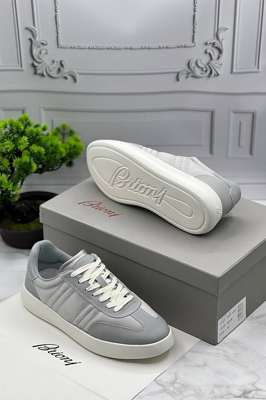 Мужские кроссовки Brioni серого цвета