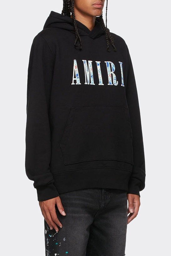 Мужское чёрное худи Amiri Paisley Core Logo