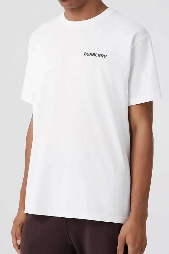 Белая оверсайз футболка Burberry TB logo-embroidered