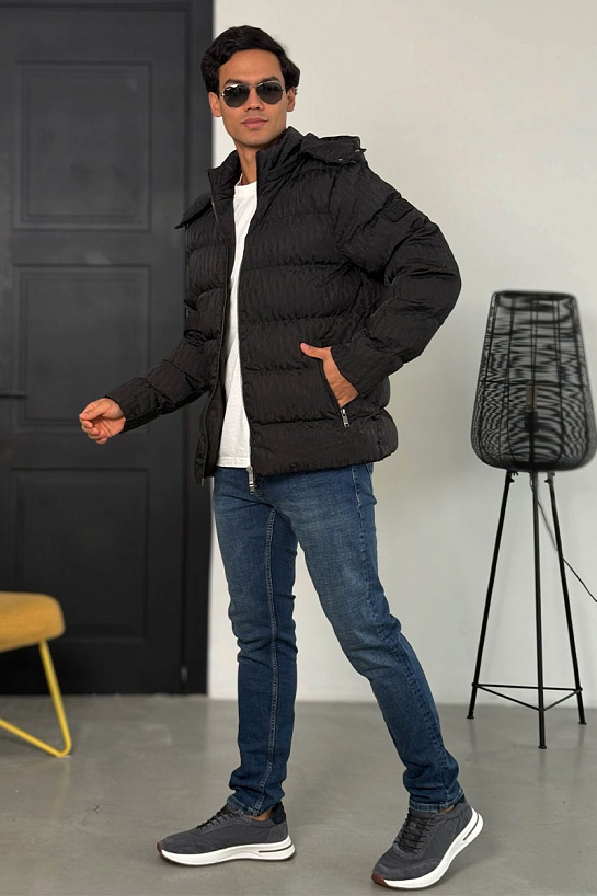 Чёрная мужская куртка Dior Oblique Technical Jacquard