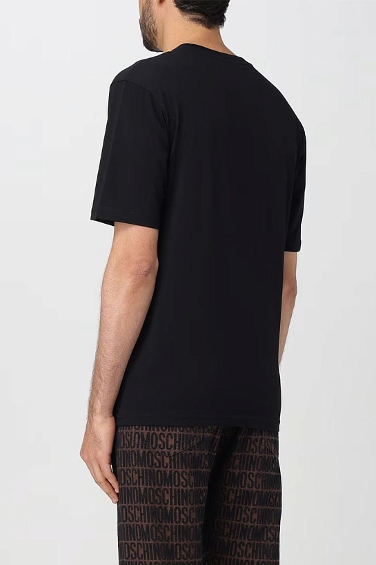 Футболка чёрного цвета Moschino Teddy Bear logo-patch