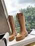 Женские комбинированные сапоги Celine Premium - Brown