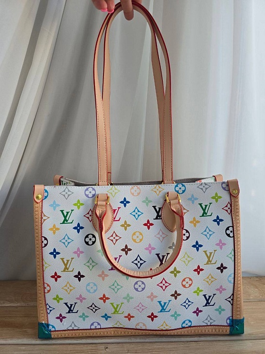 Кожаная сумка Louis Vuitton x Takashi Murakami On The Go MM 36x27 см