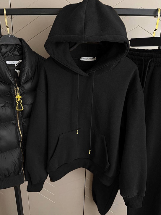 Женский костюм тройка на флисе Schiaparelli Premium - Black