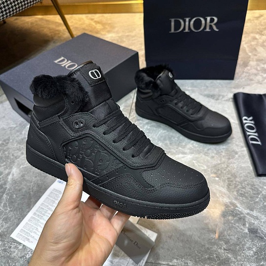 Кожаные кроссовки с мехом Dior B27