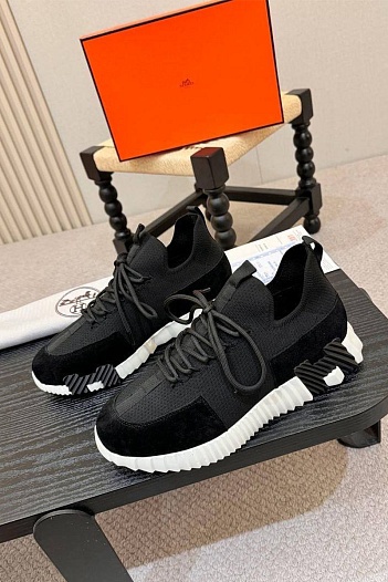 Текстильные кроссовки Hermes lift slip-on   