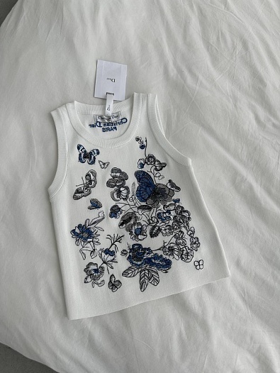 Белая женская майка Dior   