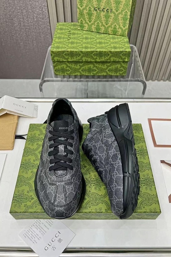 Кожаные кроссовки Gucci GG Rhyton - Grey