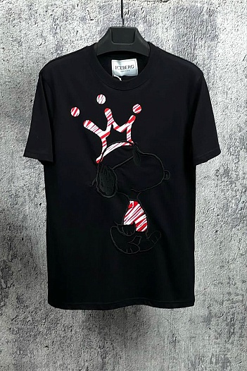 Мужская футболка Iceberg embroidered Snoopy - Black   