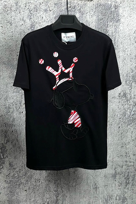 Мужская футболка Iceberg embroidered Snoopy - Black