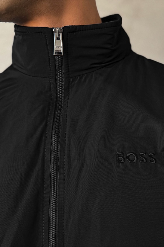 Мужская чёрная ветровка Hugo Boss logo-patch