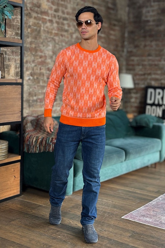 Мужская кофта Hermes оранжевого цвета