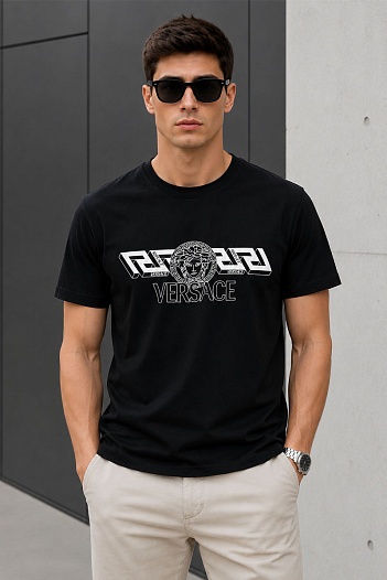 Мужская футболка Versace Medusa - Black   