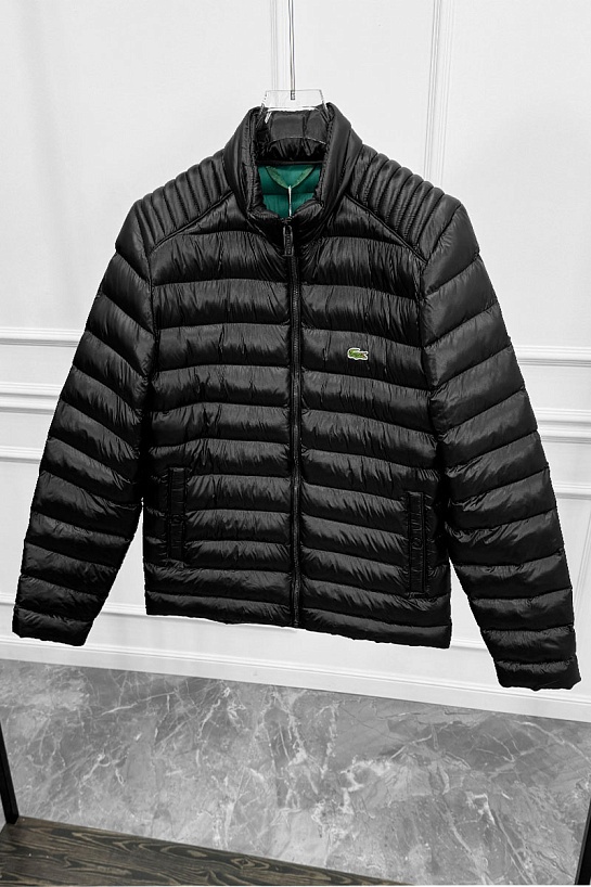 Мужская чёрная куртка Lacoste logo-patch