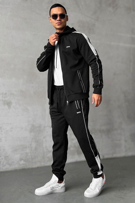 Чёрная кофта на молнии Hugo Boss