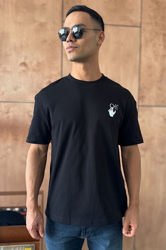 Чёрная оверсайз футболка Off-White Bubble Arrows