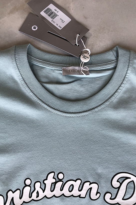 Сине-зелёная мужская футболка Christian Dior Atelier