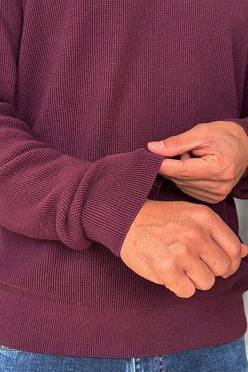 Мужской джемпер бордового цвета Hugo Boss logo-embroidered   