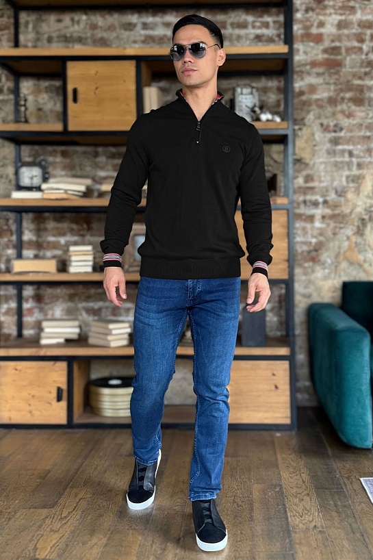 Мужской джемпер Burberry quarter-zip - Black