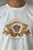 Белая футболка Versace Coupe Blason embroidered