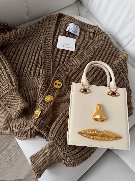 Женский кардиган Schiaparelli бежевого цвета