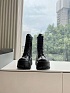 Женские чёрные кожаные ботинки Balenciaga Premium