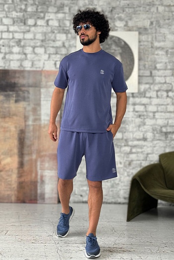 Мужской синий костюм Brunello Cucinelli    
