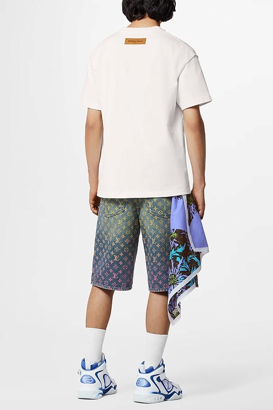 Белая оверсайз футболка Louis Vuitton Rainbow print
