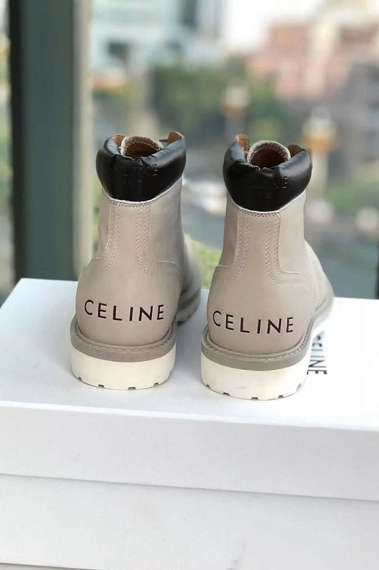 Женские ботинки Celine серого цвета