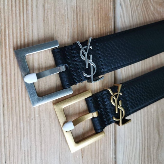 Кожаный ремень Yves Saint Laurent Cassandre (ширина 2 / 3 см)