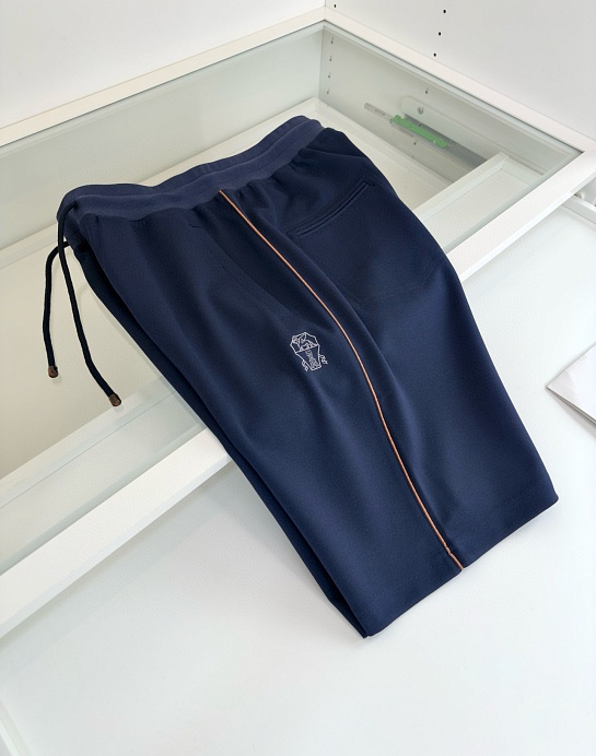 Мужские тёмно-синие шорты Brunello Cucinelli Premium