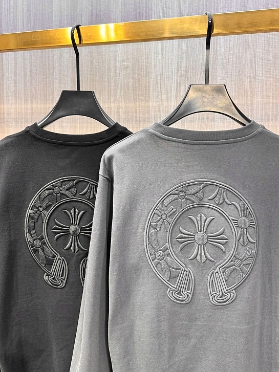 Мужской свитшот Chrome Hearts серого цвета