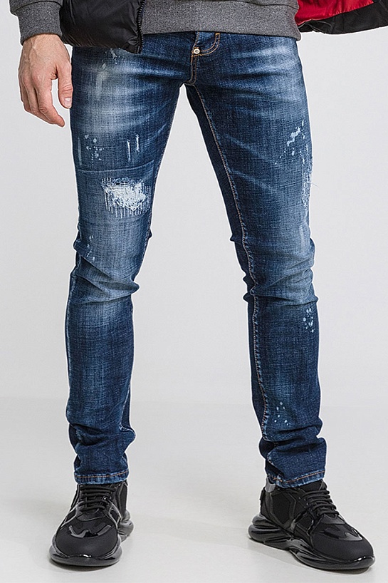 Тёмно-синие джинсы Dsquared2 distressed ripped