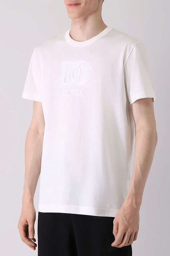Футболка белого цвета Dolce & Gabbana embossed logo