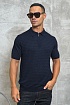 Мужское поло тёмно-синего цвета Zilli zip neck