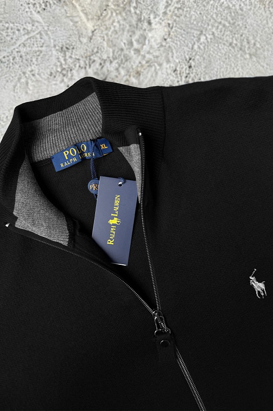 Мужская чёрная кофта Polo Ralph Lauren pony-embroidered
