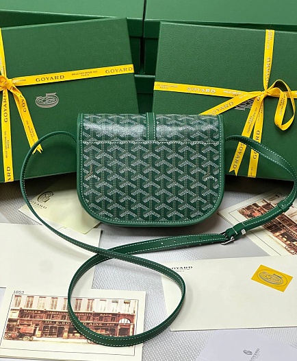 Кожаная сумка Goyard Belvedere Messenger PM premium 22x17x6 см    