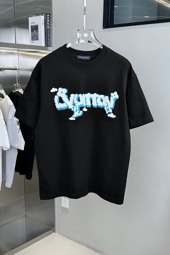 Чёрная оверсайз футболка Louis Vuitton Premium