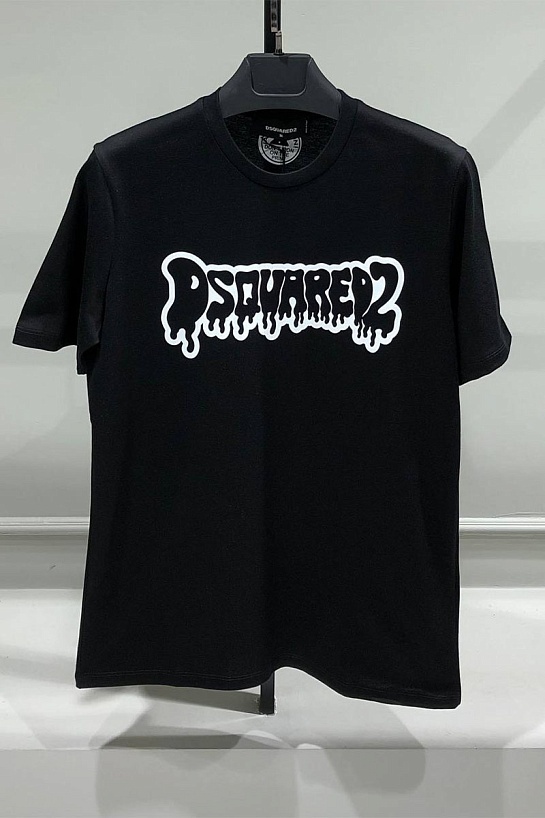 Мужская чёрная футболка Dsquared2 logo-print